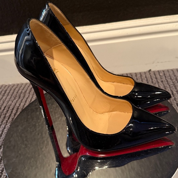 Christian Louboutin Black Patent So Kate Leather Heels 37 - Picture 9 of 9